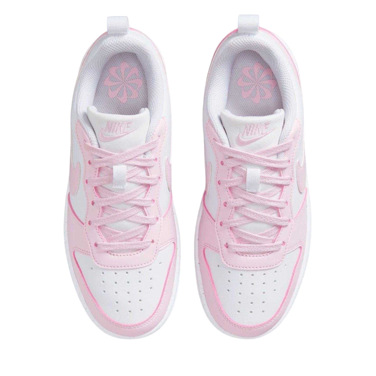 White-Pink - Lifestyle - Nike Childrens-Kids Borough Low Recraft Leather Flat Trainers