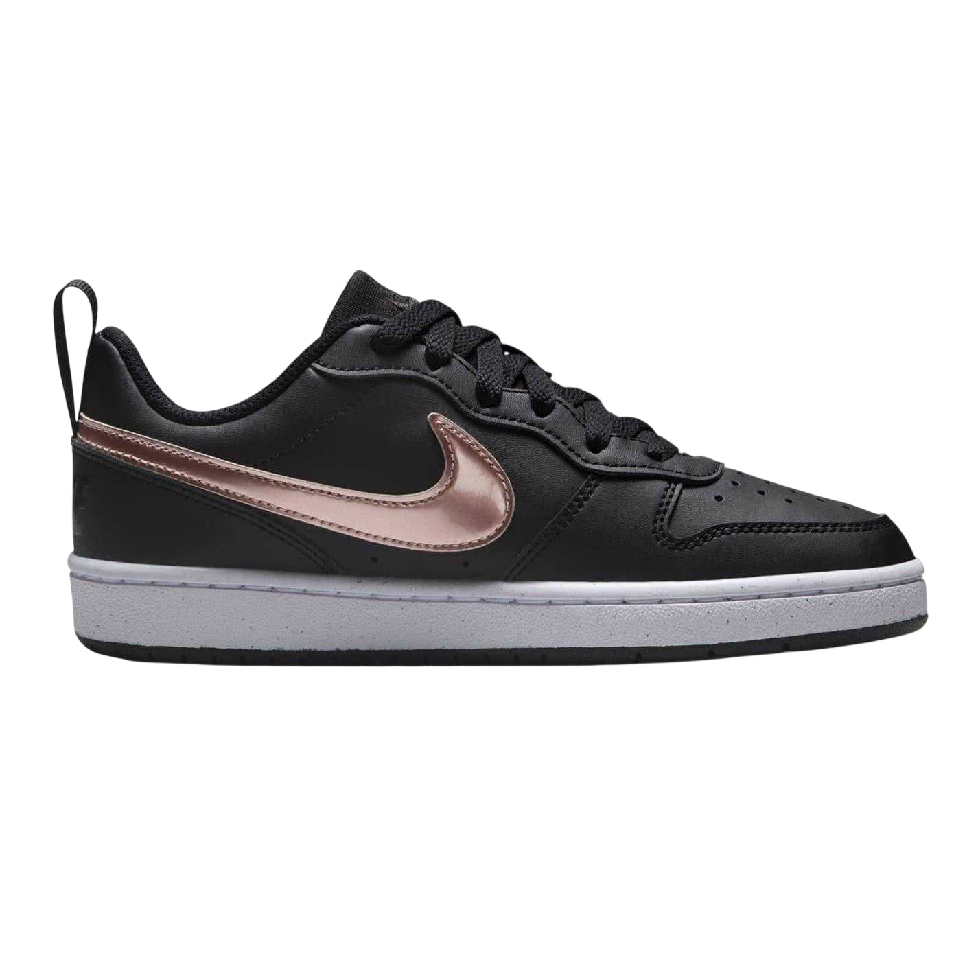 Black-Brown Bronze - Front - Nike Childrens-Kids Borough Low Recraft Leather Flat Trainers