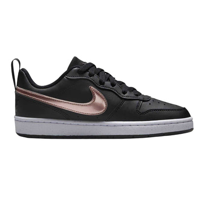 Black-Brown Bronze - Front - Nike Childrens-Kids Borough Low Recraft Leather Flat Trainers