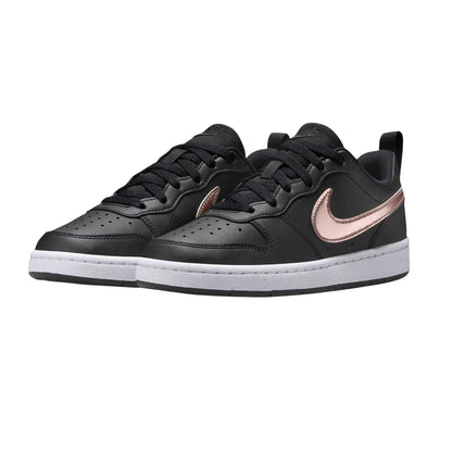Black-Brown Bronze - Pack Shot - Nike Childrens-Kids Borough Low Recraft Leather Flat Trainers