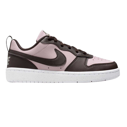 Rose-Brown - Front - Nike Childrens-Kids Borough Low Recraft Leather Flat Trainers