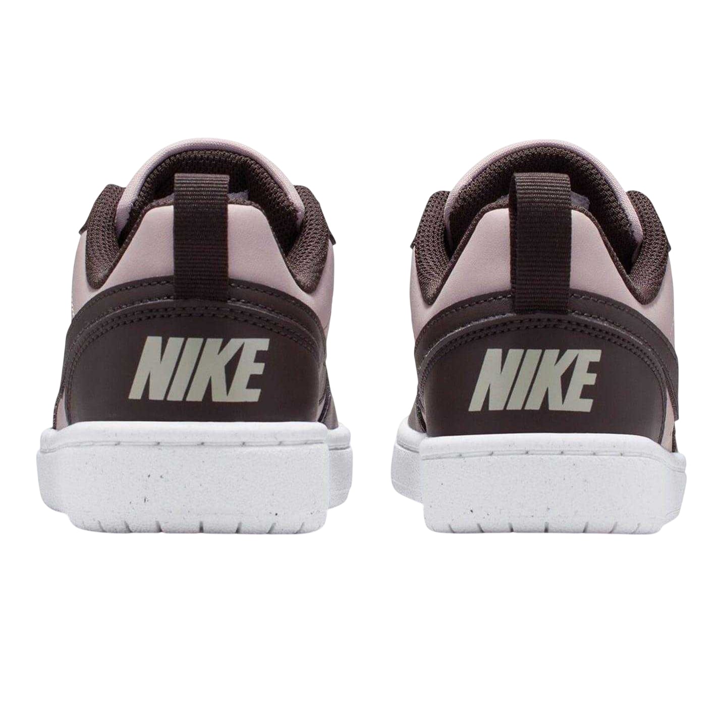 Rose-Brown - Back - Nike Childrens-Kids Borough Low Recraft Leather Flat Trainers
