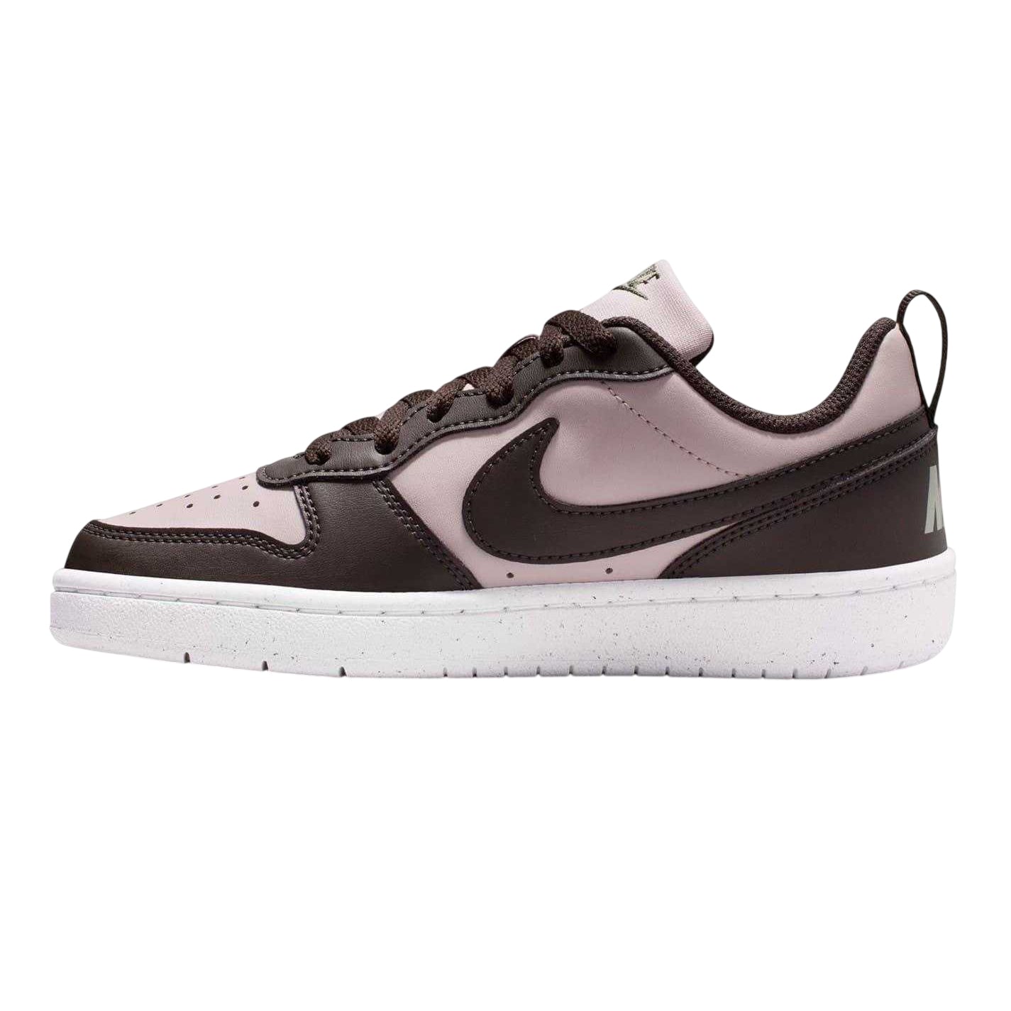 Rose-Brown - Side - Nike Childrens-Kids Borough Low Recraft Leather Flat Trainers