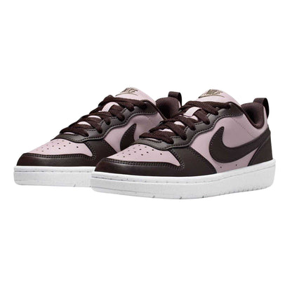 Rose-Brown - Pack Shot - Nike Childrens-Kids Borough Low Recraft Leather Flat Trainers