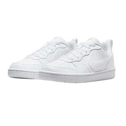 White - Pack Shot - Nike Childrens-Kids Borough Low Recraft Leather Flat Trainers