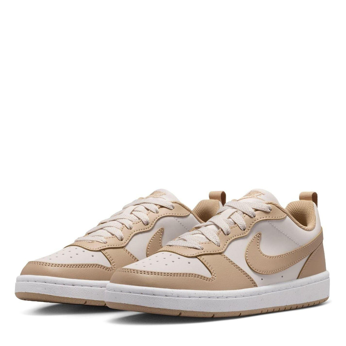 Phantom-Linen - Side - Nike Childrens-Kids Borough Low Recraft Leather Flat Trainers