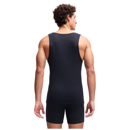 Black - Front - Under Armour Mens Plain Cotton Blend Tank Top