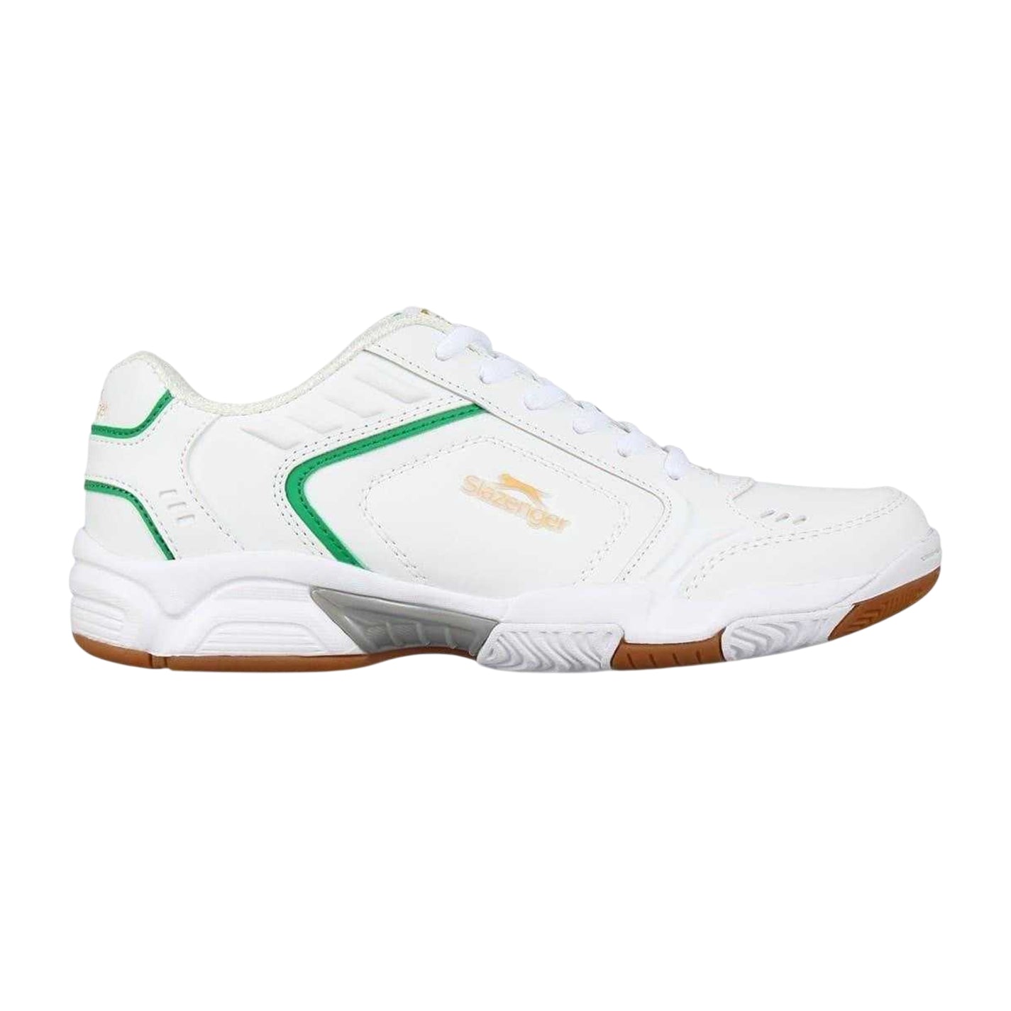 White-Green-Gum - Front - Slazenger Womens-Ladies Tennis Shoes