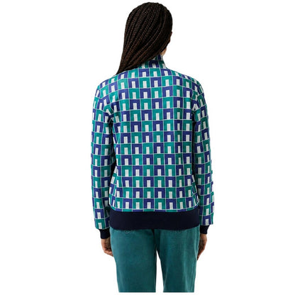 White-Blue - Back - Lacoste Mens Geometric Full Zip Sweatshirt