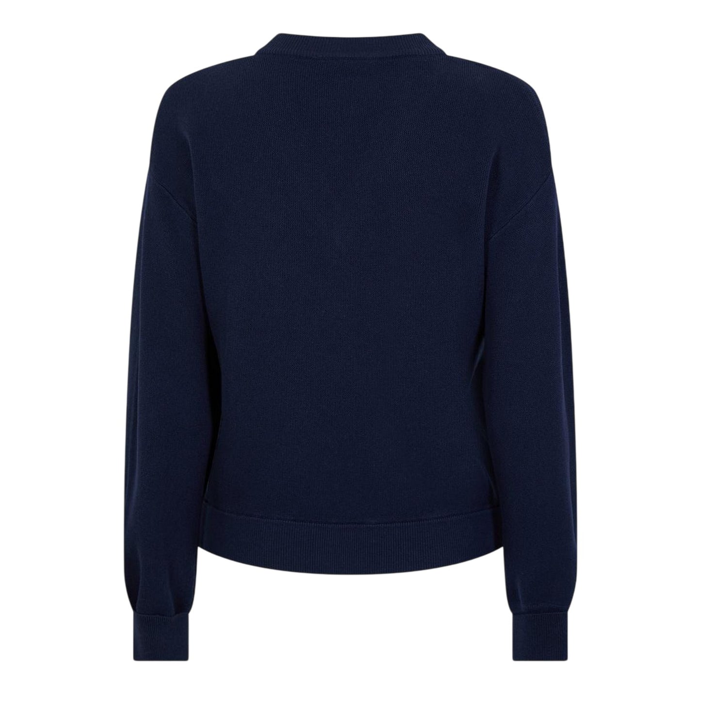 Navy Blue - Back - Lacoste Womens-Ladies Ribbed V Neck Regular Sweater Top