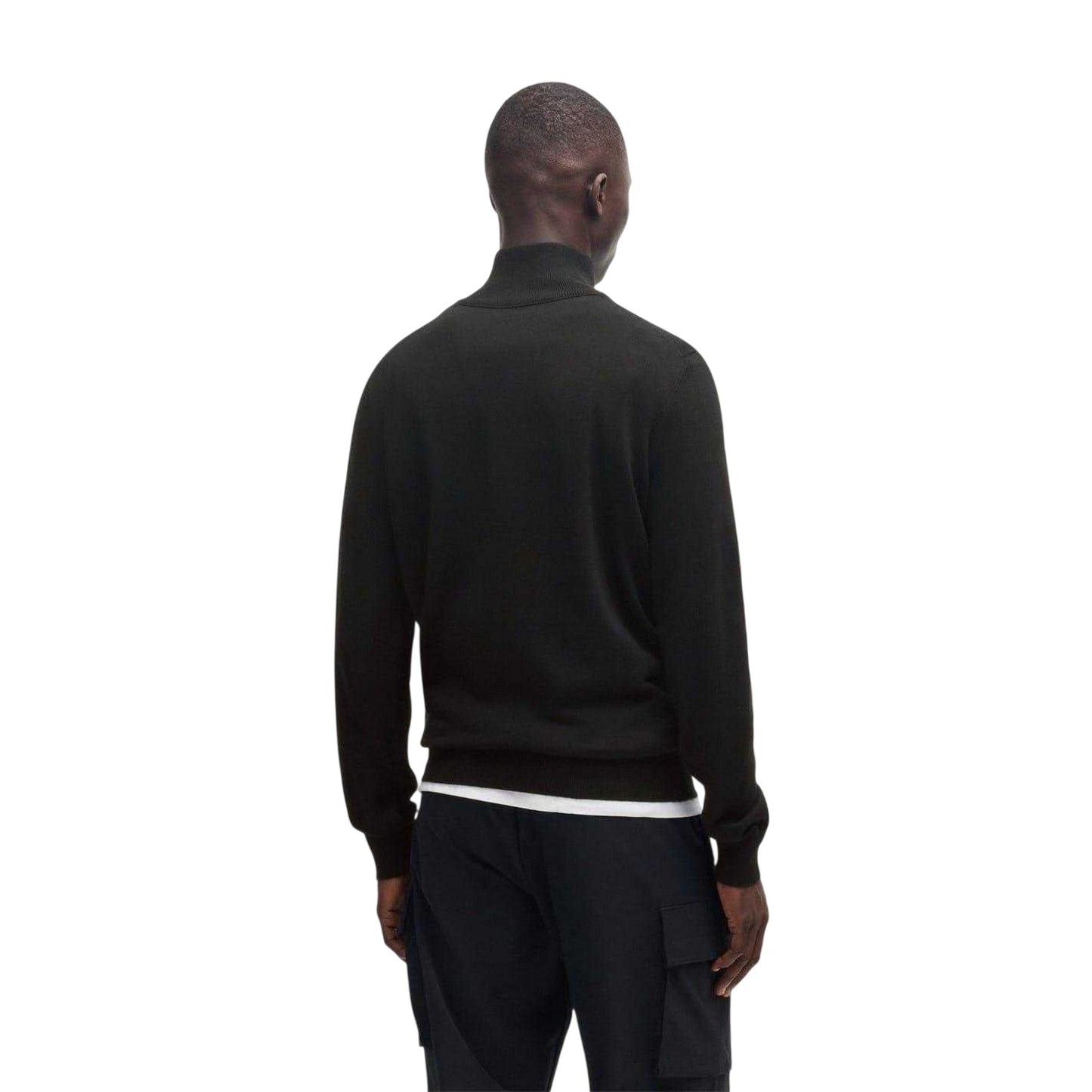 Black - Back - Boss Mens Kanobix Quarter Zip Jumper