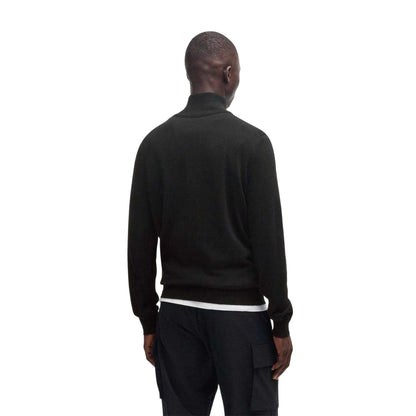 Black - Back - Boss Mens Kanobix Quarter Zip Jumper