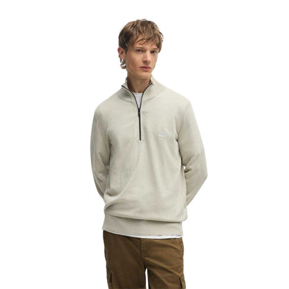 Light Beige - Side - Boss Mens Kanobix Quarter Zip Jumper