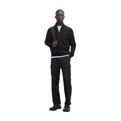 Black - Side - Boss Mens Kanobix Quarter Zip Jumper