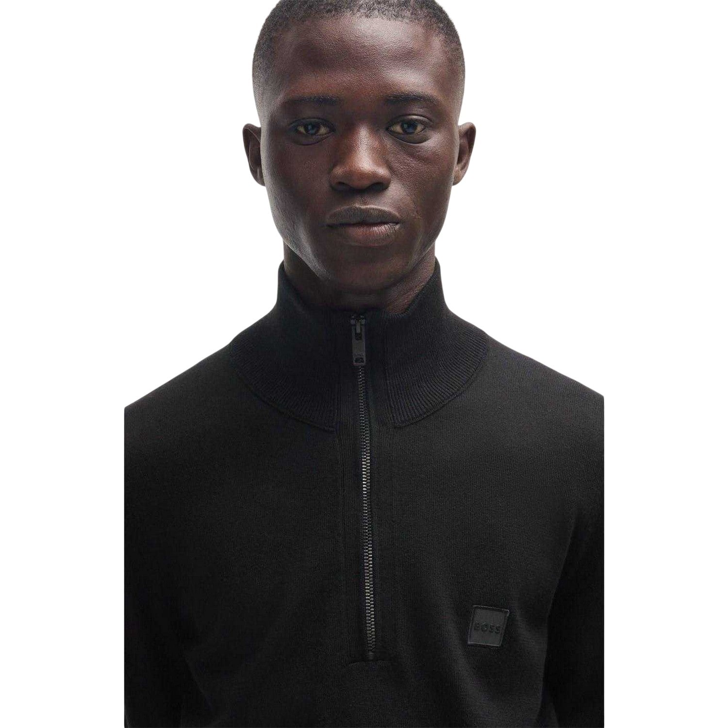 Black - Lifestyle - Boss Mens Kanobix Quarter Zip Jumper