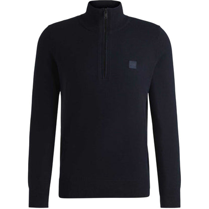 Dark Blue - Front - Boss Mens Kanobix Quarter Zip Jumper