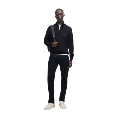 Dark Blue - Side - Boss Mens Kanobix Quarter Zip Jumper