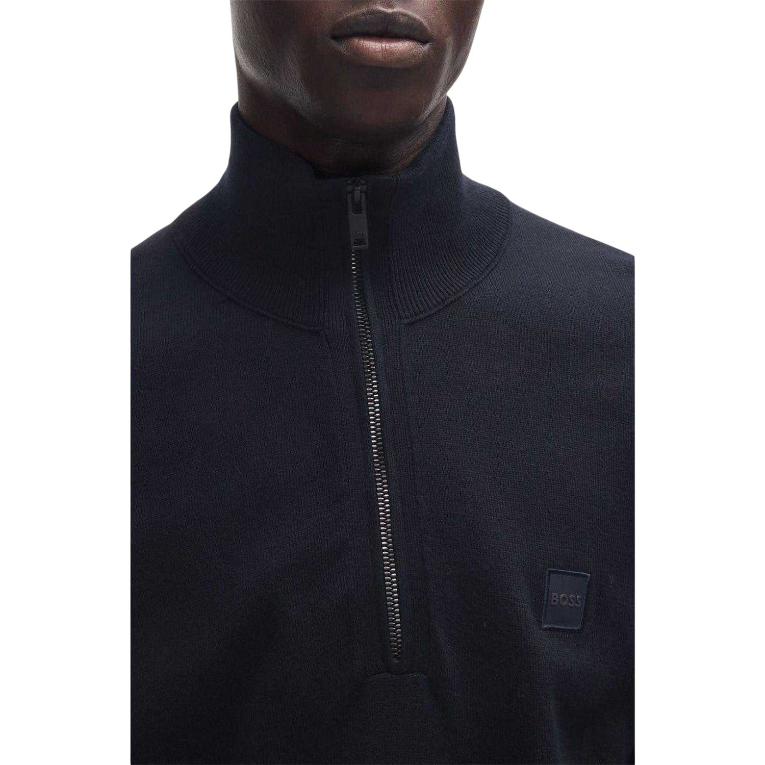 Dark Blue - Lifestyle - Boss Mens Kanobix Quarter Zip Jumper