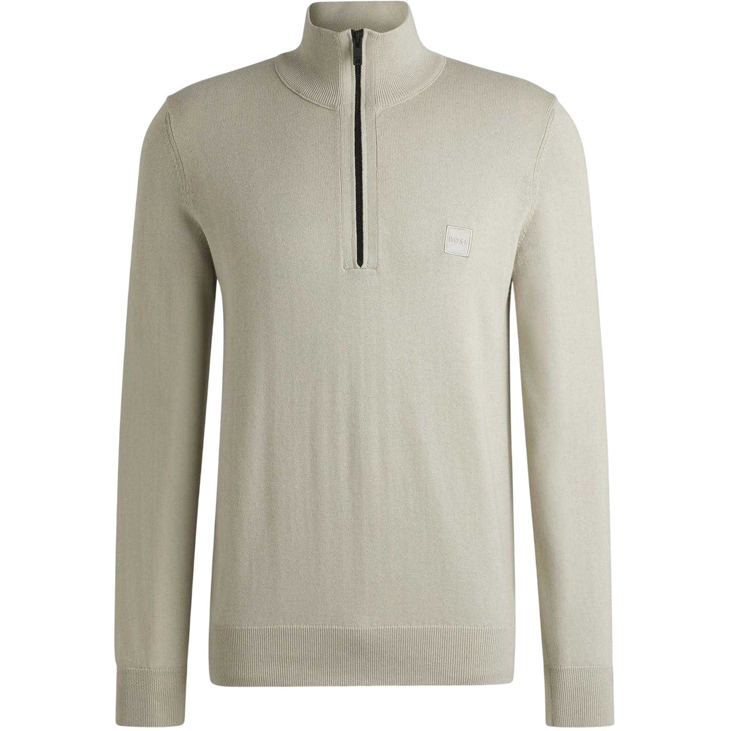 Light Beige - Front - Boss Mens Kanobix Quarter Zip Jumper
