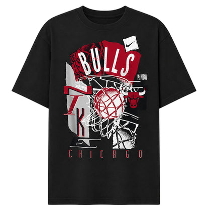 Black-Red - Front - Nike Childrens-Kids NBA Jersey Crew Neck Regular T-Shirt