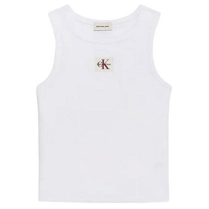 Bright White - Front - Calvin Klein Womens-Ladies Plain Tank Top