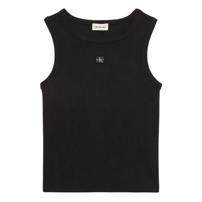 Black - Front - Calvin Klein Womens-Ladies Plain Tank Top