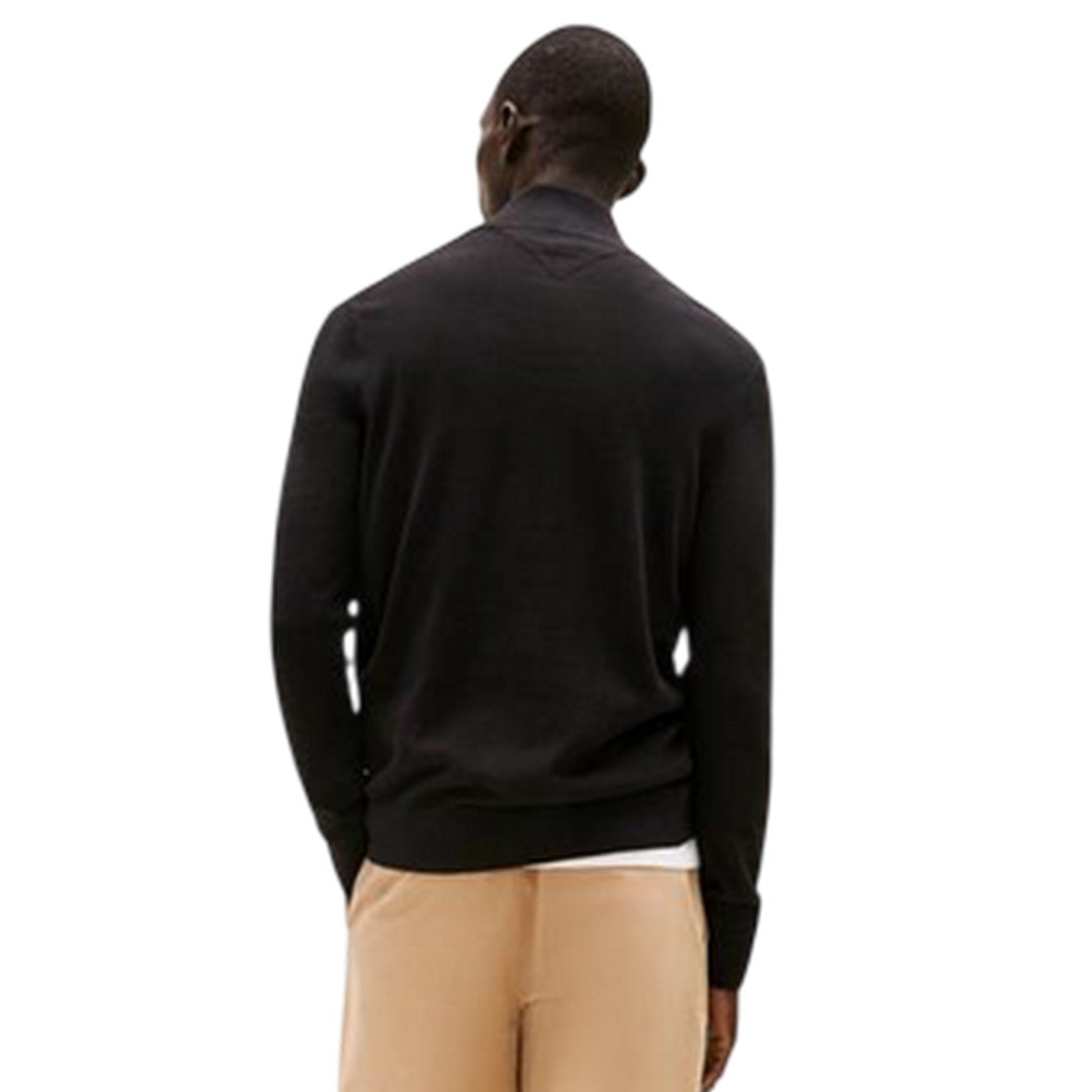 Black - Back - Tommy Hilfiger Mens Quarter Zip Regular Jumper
