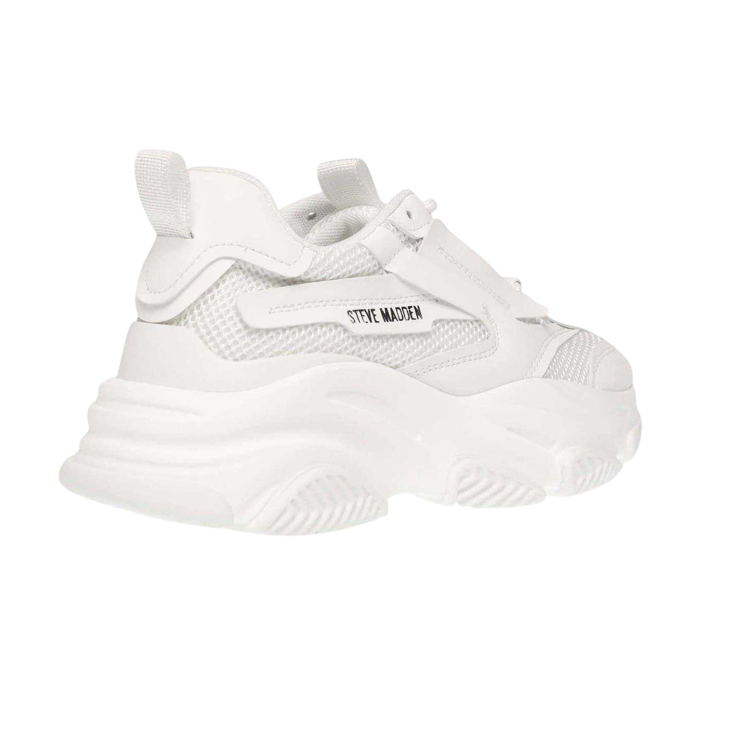 White - Back - Steve Madden Womens-Ladies Possession-E Chunky Platform Trainers