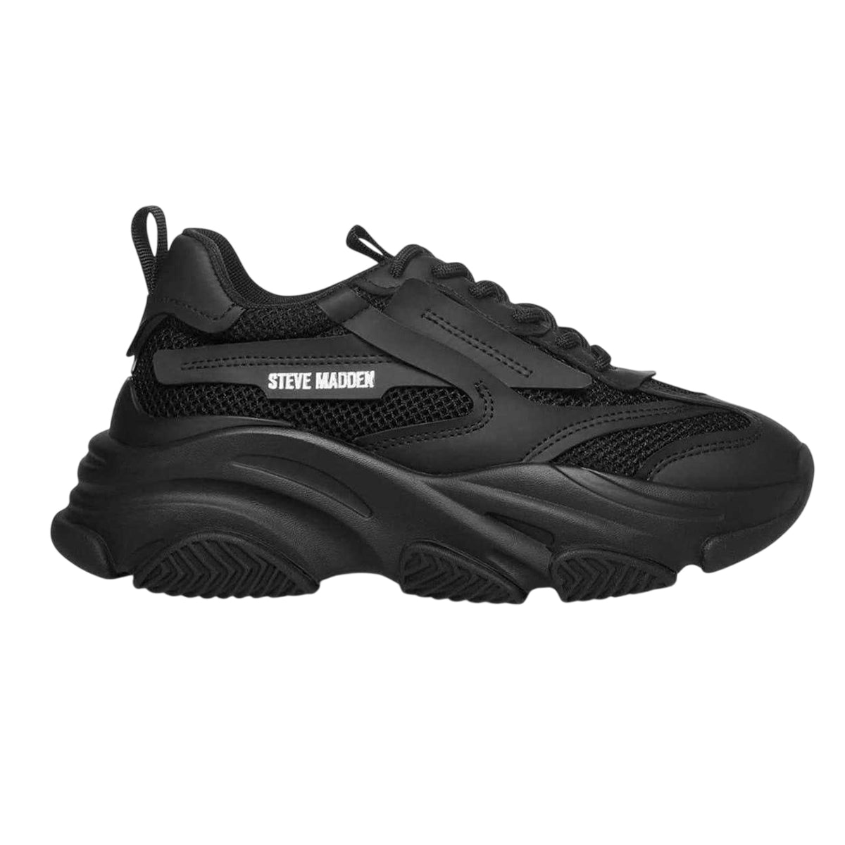 Black - Front - Steve Madden Womens-Ladies Possession-E Chunky Platform Trainers