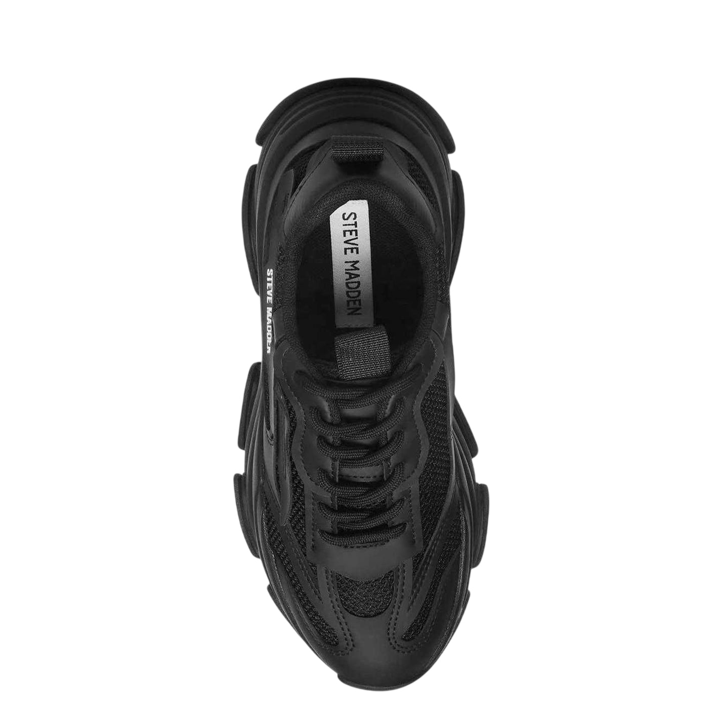 Black - Side - Steve Madden Womens-Ladies Possession-E Chunky Platform Trainers