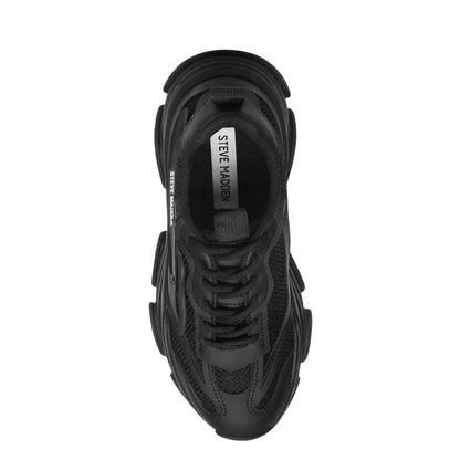 Black - Side - Steve Madden Womens-Ladies Possession-E Chunky Platform Trainers