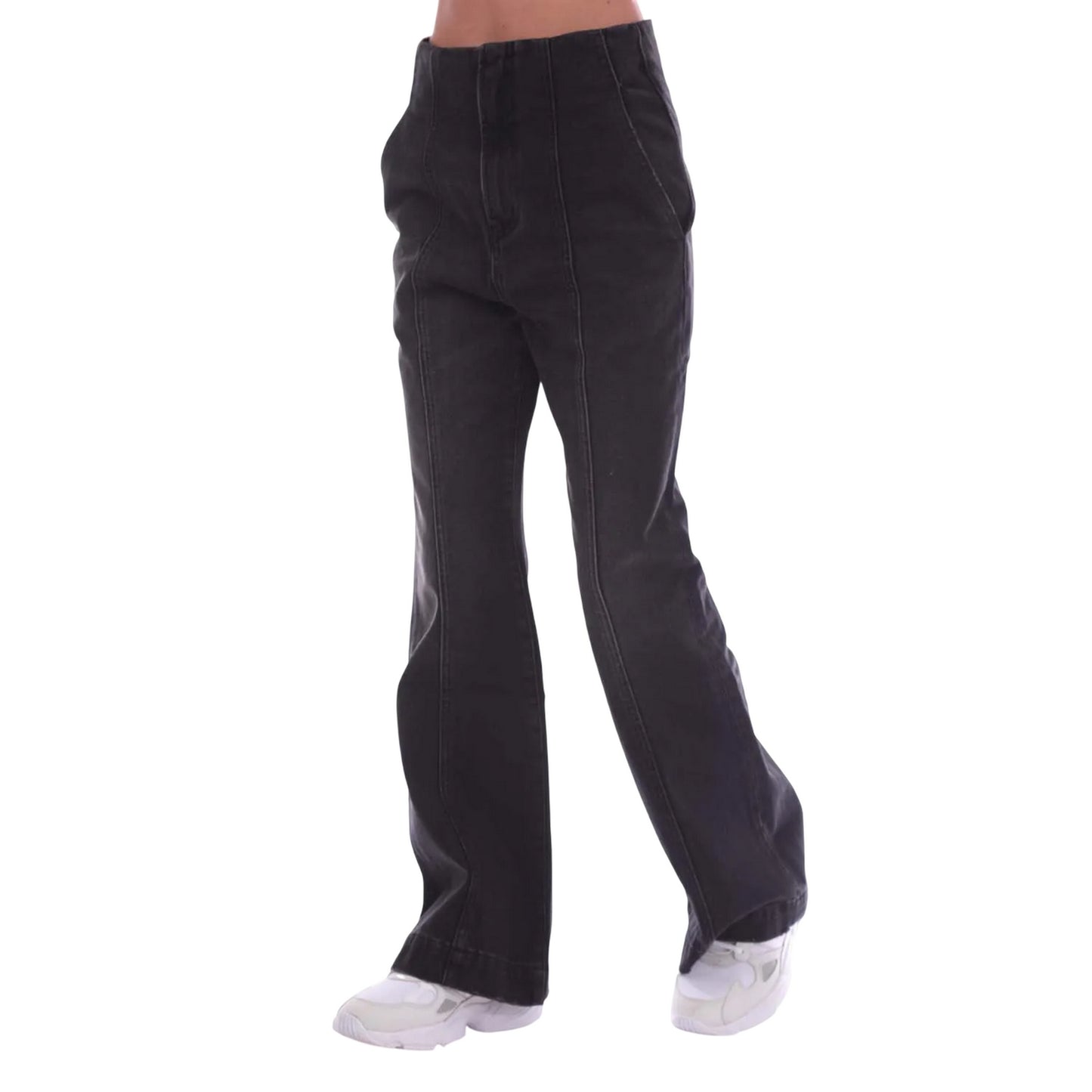 Black - Front - Ambush Womens-Ladies Flared Jeans