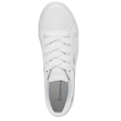 White-Bronze - Back - Lacoste Womens-Ladies Ziane Leather Platform Trainers