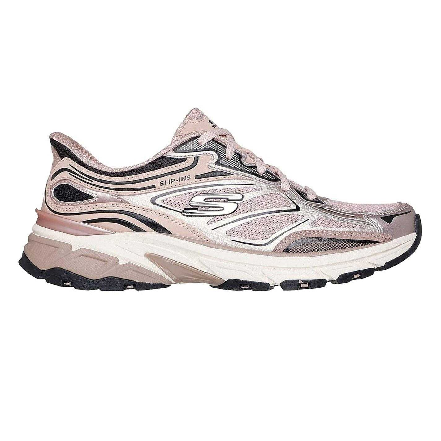 Rose - Front - Skechers Womens-Ladies Metallic Slip-In Flat Trainers
