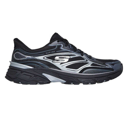 Black - Front - Skechers Womens-Ladies Metallic Slip-In Flat Trainers