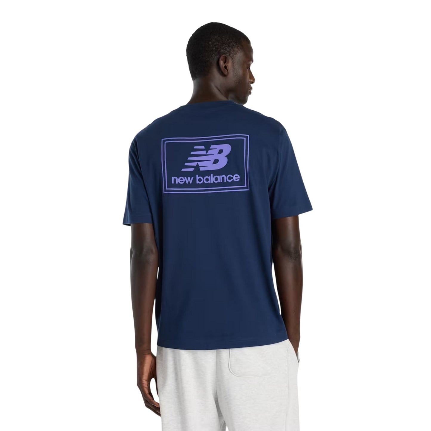 Navy - Back - New Balance Mens Label Woven T-Shirt