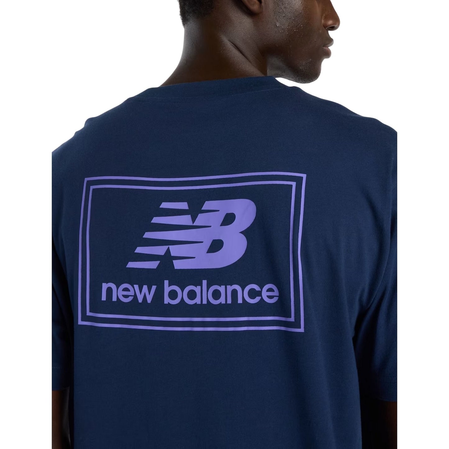 Navy - Side - New Balance Mens Label Woven T-Shirt