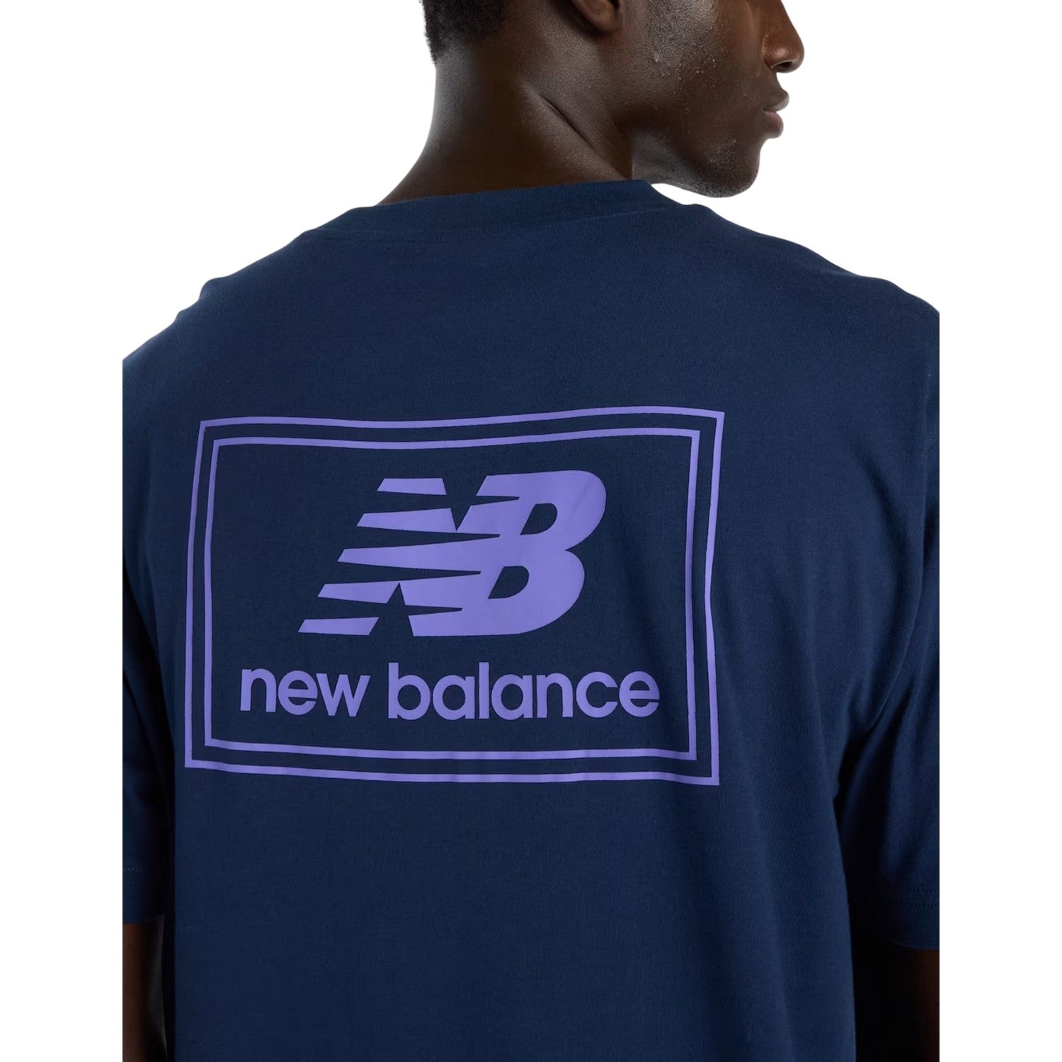 Navy - Side - New Balance Mens Label Woven T-Shirt
