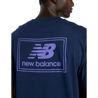 Navy - Side - New Balance Mens Label Woven T-Shirt