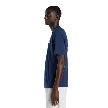 Navy - Lifestyle - New Balance Mens Label Woven T-Shirt