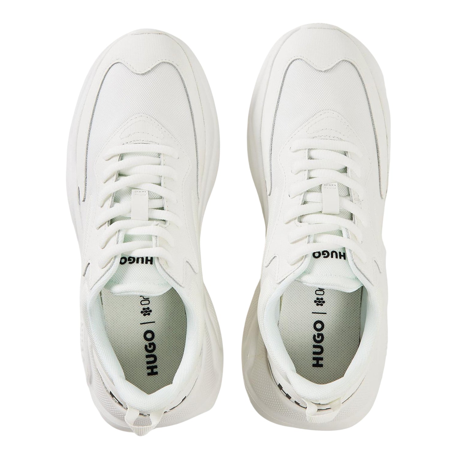 White - Side - Hugo Womens-Ladies Leon Runn Trainers
