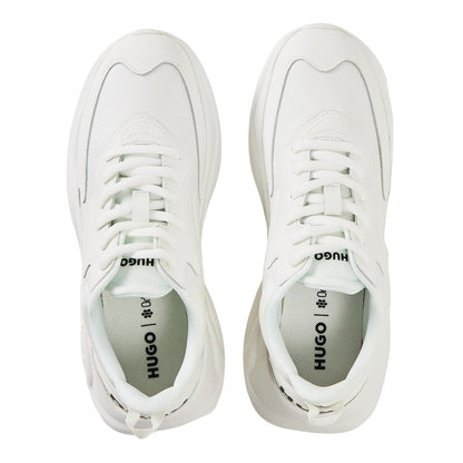 White - Side - Hugo Womens-Ladies Leon Runn Trainers