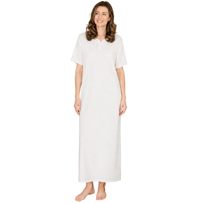 Cream - Front - Camille Womens-Ladies Organic Cotton Nightdress