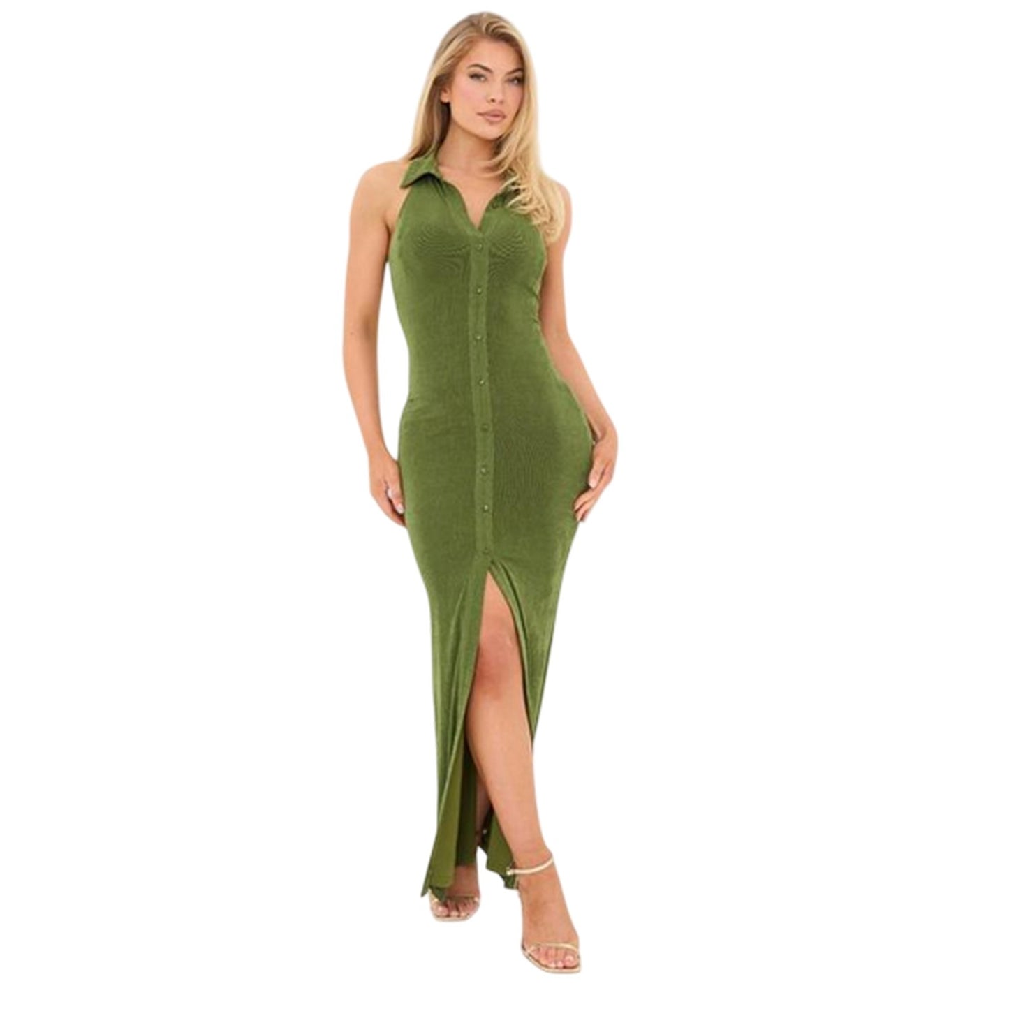 Army Khaki - Pack Shot - I Saw It First Womens-Ladies Maxi Dress