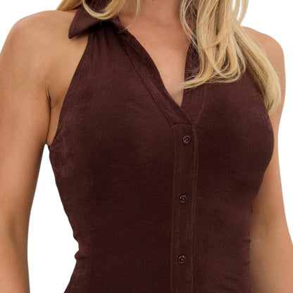 Chocolate - Side - I Saw It First Womens-Ladies Maxi Dress