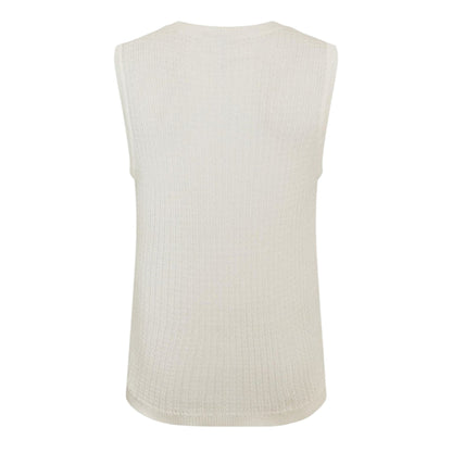 Vintage White - Back - Jack Wills Womens-Ladies Textured Crew Neck Vest Top