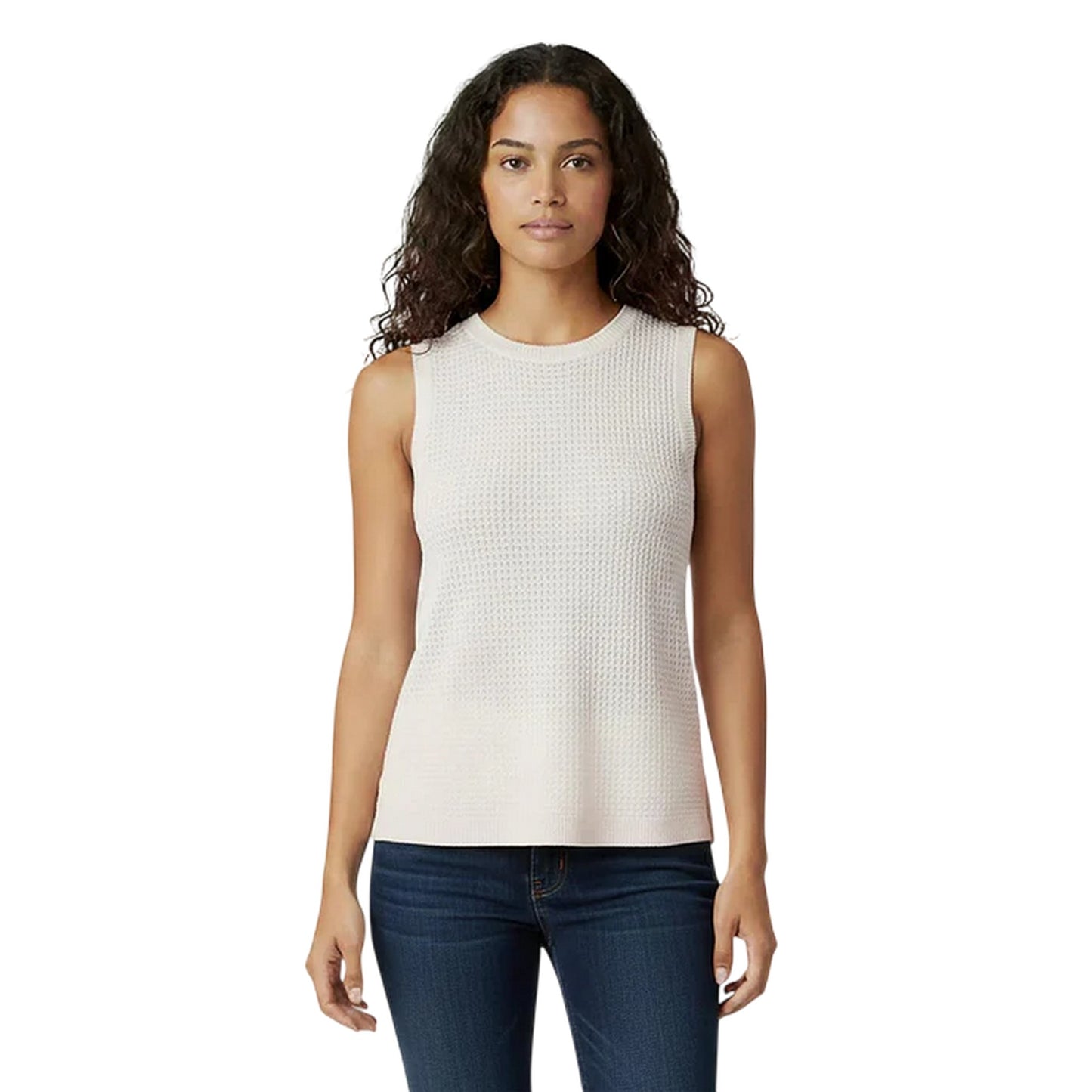 Vintage White - Side - Jack Wills Womens-Ladies Textured Crew Neck Vest Top