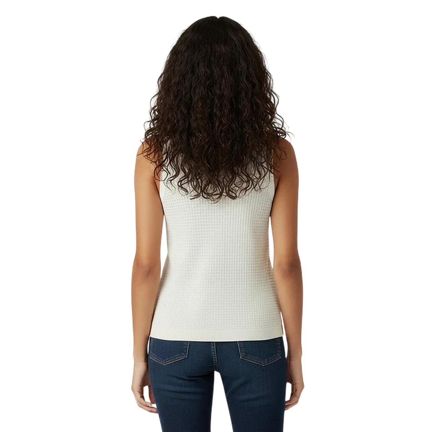 Vintage White - Lifestyle - Jack Wills Womens-Ladies Textured Crew Neck Vest Top