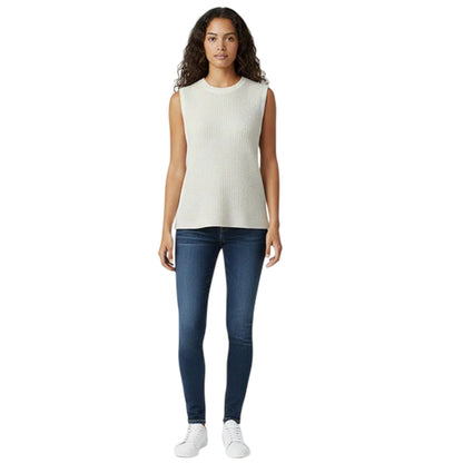 Vintage White - Pack Shot - Jack Wills Womens-Ladies Textured Crew Neck Vest Top