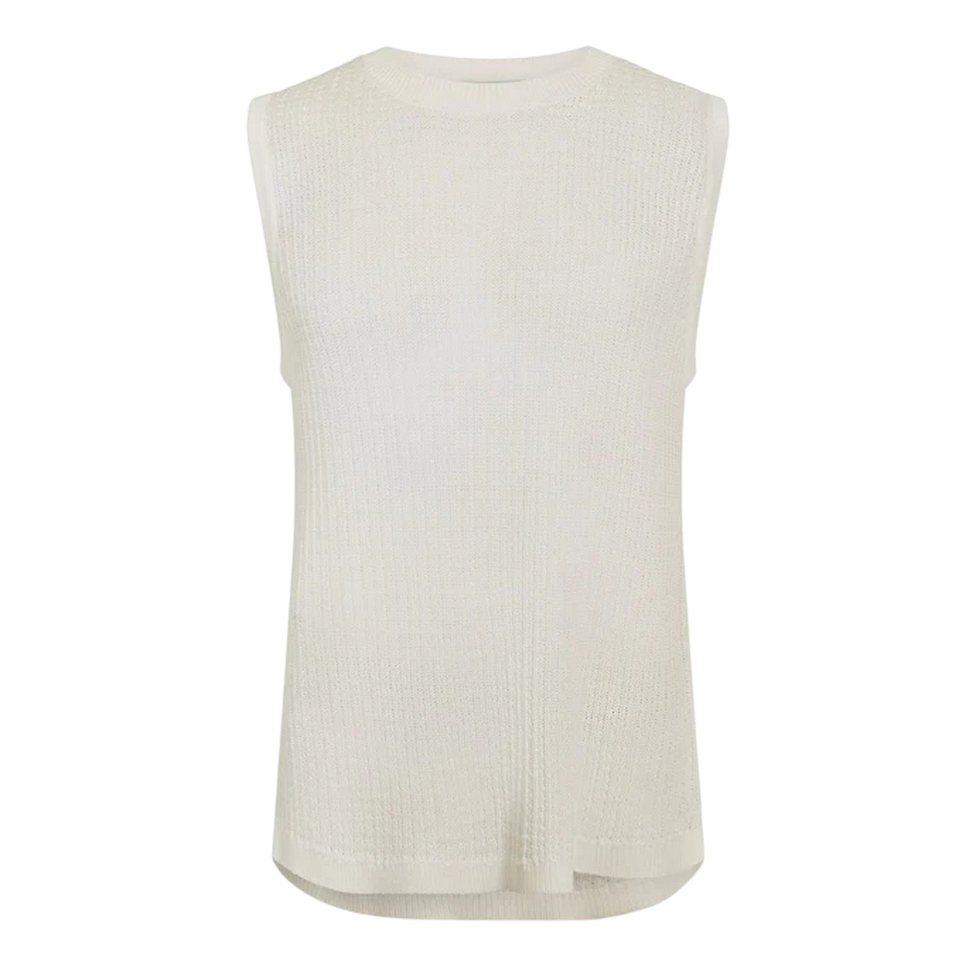 Vintage White - Front - Jack Wills Womens-Ladies Textured Crew Neck Vest Top